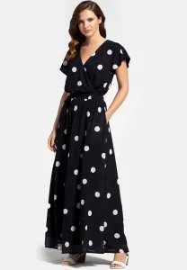 Платье макси Hotsquash, White Polka Dots On Black