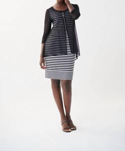Платье-двойка в черно-белом цвете Joseph Ribkoff, черно-белый