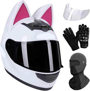 Шлем женский CGHJDM с кошачьими ушками, белый