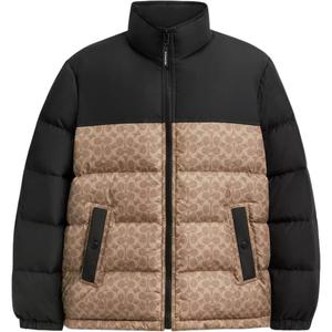 Куртка пуховая мужская черно-коричневая COACH