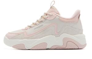 Кеды, скейтборд обувь женская высокая с берцем Ancient Porcelain белый/облачно-розовый Qiaodan