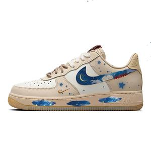 Nike Кроссовки для скейтбординга Air Force 1 с противоскользящим покрытием и износостойкостью, легкие, женские, коричневые, синие