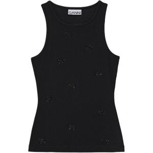Топ с бабочками GANNI, черный