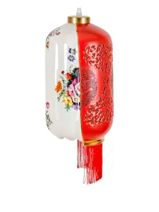 Абажур inalda с цветочным и драконьим узором Seletti, красный