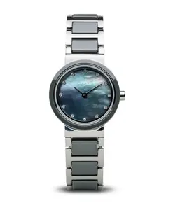 Женские наручные часы керамические 26 мм браслет нержавеющая сталь керамика 10725-789 Bering, серый