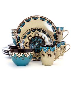 Набор посуды Clay Heart, 16 предметов, на 4 персоны Elama, кремово-голубой