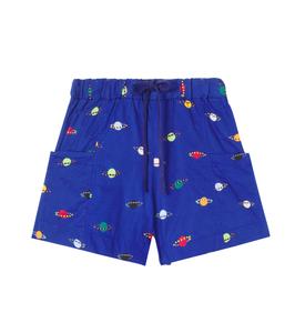 Хлопковые шорты с принтом Fábula, Est Planetito Fundo Azul