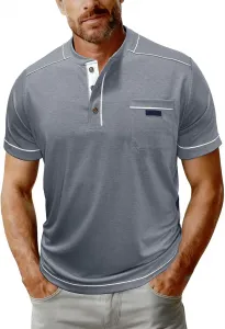 Мужская легкая рубашка-поло с коротким рукавом casual