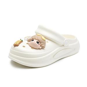 La Chapelle Кремово-белые туфли с мягкой подошвой, кремовые пуфы, свежий образ для поездок на работу, повседневные женские белые сабо Niche