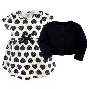 Платье и кардиган из органического хлопка Touched by Nature для малышей и девочек, комплект из 2 предметов, сердце Touched by Nature