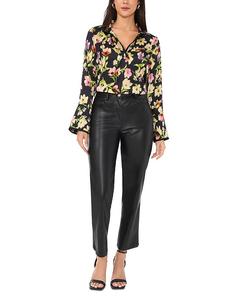 Блузка с цветочным принтом VINCE CAMUTO, черный