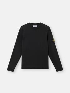 Свитер с круглым вырезом и небольшими валиками Stone Island 5100062 LIGHT RAW HAND ORGANIC COTTON, черный