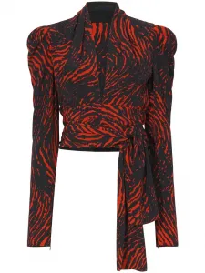 Топ с V-образным вырезом и леопардовым принтом Proenza Schouler, коричневый