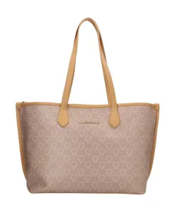 Бежевая синтетическая женская сумка-шоппер Valentino By Mario Valentino, коричневый