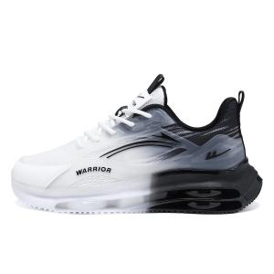 WARRIOR Прочные дышащие легкие мужские низкие повседневные беговые кроссовки Black White, цвет Black White