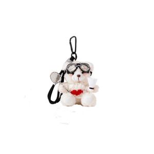 Плюшевый кулон медвежонок для бадминтона высотой 10см G.DUCKKIDS, белый