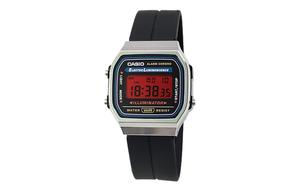 CASIO Кварцевые часы Retrofit Series с силиконовым ремешком, мужские часы с черным циферблатом