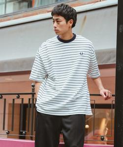 Футболка, расслабленный крой, полоска пике FRED PERRY, белый