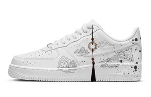 Nike Кроссовки для скейтбординга Air Force 107 Ink Mountain Walk с противоскользящим покрытием, износостойкие, унисекс, белые