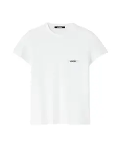 Белая хлопковая футболка из грогрена Jacquemus, белый