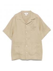 Рубашка с вышитым логотипом Fendi Kids, нейтральный