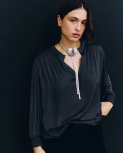 Женская блузка оленя с деталями на плече Couchel, серый