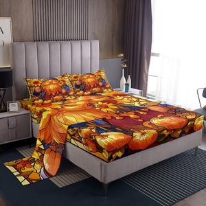 Erosebridal Комплект постельного белья с принтом гномов и подсолнухов в стиле кантри, Yellow Blue