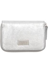 Кожаный кошелек на молнии с цифровым изображением Mm6 Maison Margiela, серебро