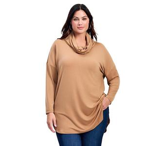 Туника Faye с отстегивающимся шарфом для женщин plus size Avenue, Stone