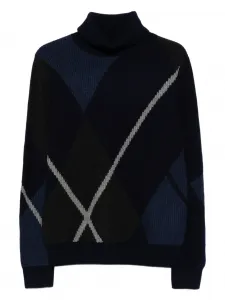 Свитер с ромбовидным узором Eric Bompard, синий