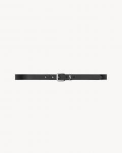 Кожаный ремень с прямоугольной пряжкой Cassandre SAINT LAURENT, черный