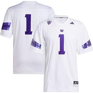 Мужская футболка adidas #1 white washington huskies premier Unbranded