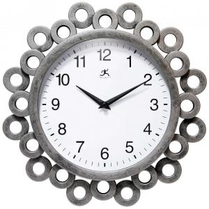 Круглые настенные часы Infinity Instruments Ellipse, цвет Brushed Silver