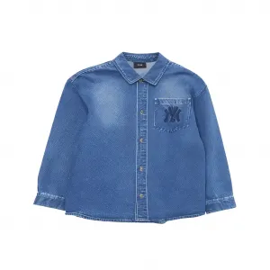 Джинсовая куртка New York Yankees унисекс синего цвета Mlb, синий