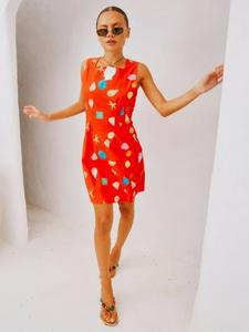 Мини-платье Ioana с принтом в виде ракушек Never Fully Dressed, Red