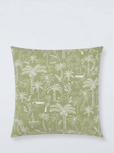 Подушка Tropical Palms для дома и улицы John Lewis, Pistachio
