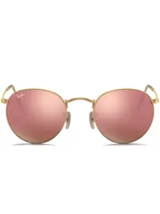 Солнцезащитные очки Round Flash Ray-Ban, золотой