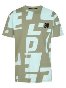 Petrol Industries Футболка 'Montaña' в синем и зеленом цветах