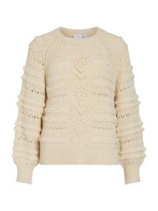 Тонкий вязаный свитер VILA Sweater, кремовый
