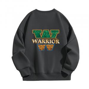 Детский свитшот с круглым вырезом утолщенный WARRIOR, medium серый/h оранжевый красный label silicone k+h pleated english b