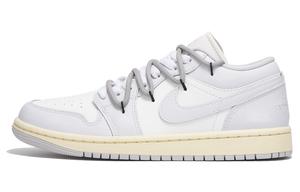 Jordan Баскетбольные кроссовки Air 1 с антискользящим и износостойким покрытием, низкие, винтажные, женские, серо-белые