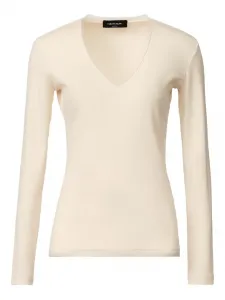 Футболка в рубчик с V-образным вырезом Fabiana Filippi, нейтральный