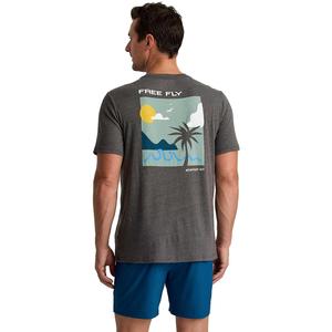 Мужская футболка Downshore Free Fly, Heather Black Sand