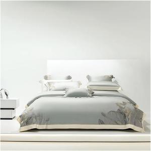 YUSIWOAL Комплект постельного белья из эвкалипта с охлаждающим эффектом, шелковистой текстурой и тропической вышивкой