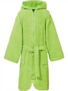 Erwin Müller Детский банный халат с капюшоном из махровой ткани, светло-зеленого цвета