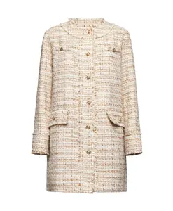 Прямой твидовый пиджак Silvian Heach, бежевый