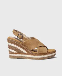 Женские замшевые эспадрильи на танкетке с пряжкой Toni Pons, коричневый