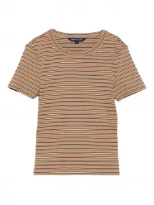 Полосатая рубчатая футболка Pruitt Veronica Beard, коричневый