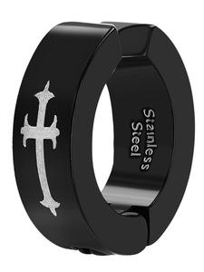 Adeliás Мужские серьги из нержавеющей стали черного цвета