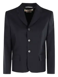 Блейзер из девственной шерсти с заостренными лацканами Marni, синий